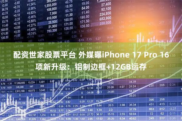 配资世家股票平台 外媒曝iPhone 17 Pro 16项新升级：铝制边框+12GB运存