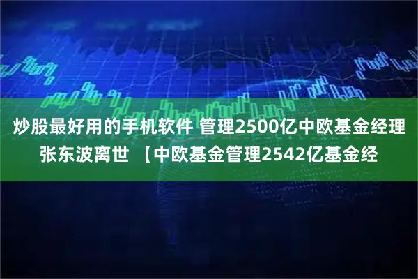 炒股最好用的手机软件 管理2500亿中欧基金经理张东波离世 【中欧基金管理2542亿基金经